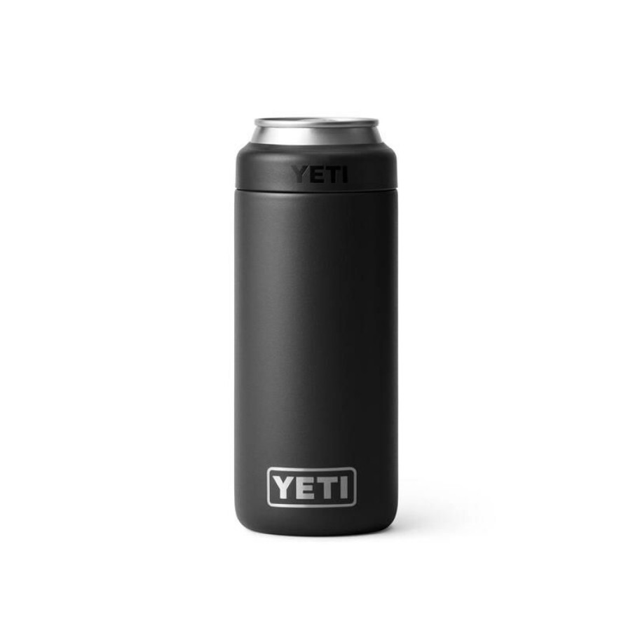 Home And Decor * | Flash Sale Yeti Rambler 12 Oz Colster Black Bpa Free Slim Can Insulator