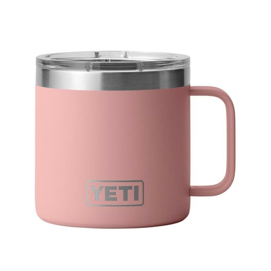 Home And Decor * | Cheap Yeti Rambler 14 Oz Sandstone Pink Bpa Free Mug With Magslider Lid