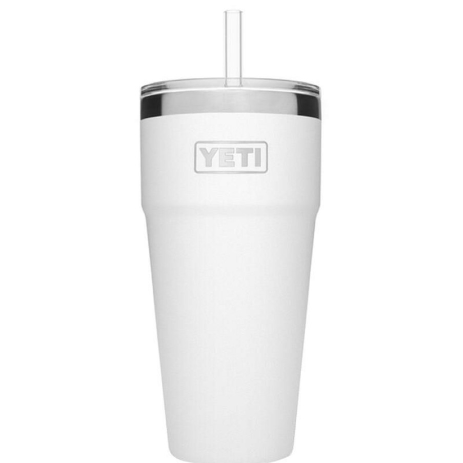 Home And Decor * | Promo Yeti Rambler 26 Oz White Bpa Free Straw Cup