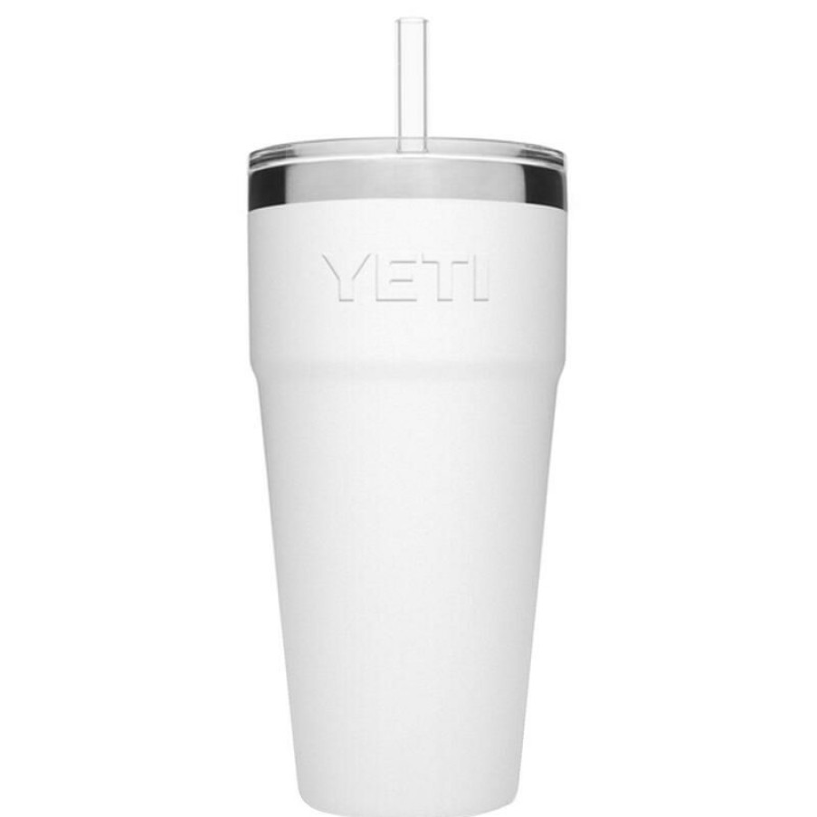 Home And Decor * | Promo Yeti Rambler 26 Oz White Bpa Free Straw Cup