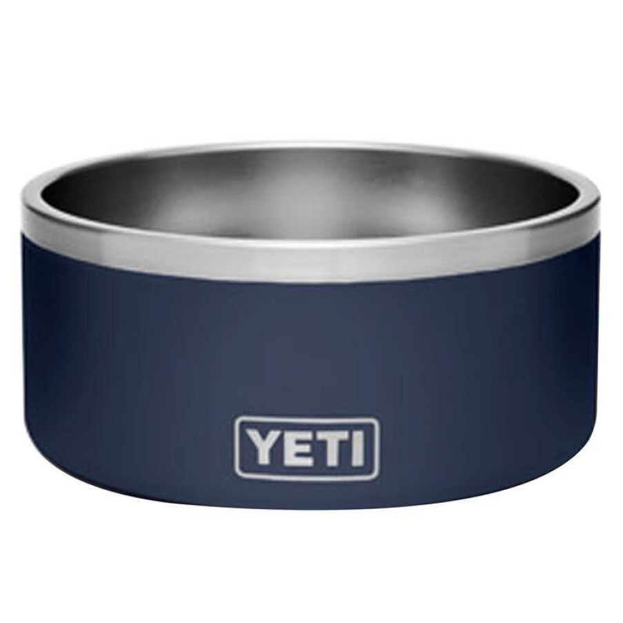 Home And Decor * | Best Pirce Yeti Boomer Navy Stainless Steel 8 Cups Pet Bowl For Dogs