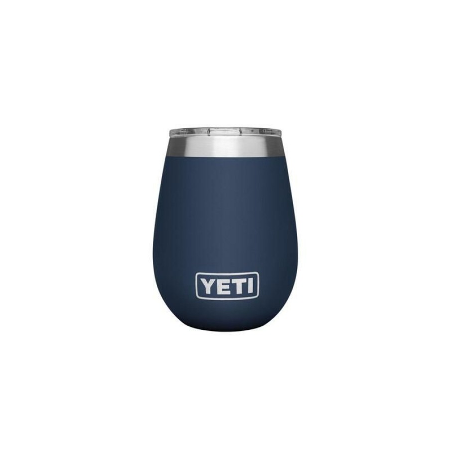 Home And Decor * | New Yeti Rambler 10 Oz Navy Bpa Free Wine Tumbler With Magslider Lid