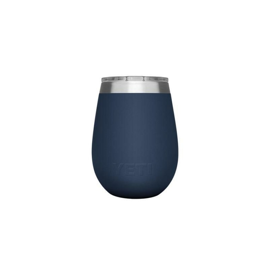 Home And Decor * | New Yeti Rambler 10 Oz Navy Bpa Free Wine Tumbler With Magslider Lid