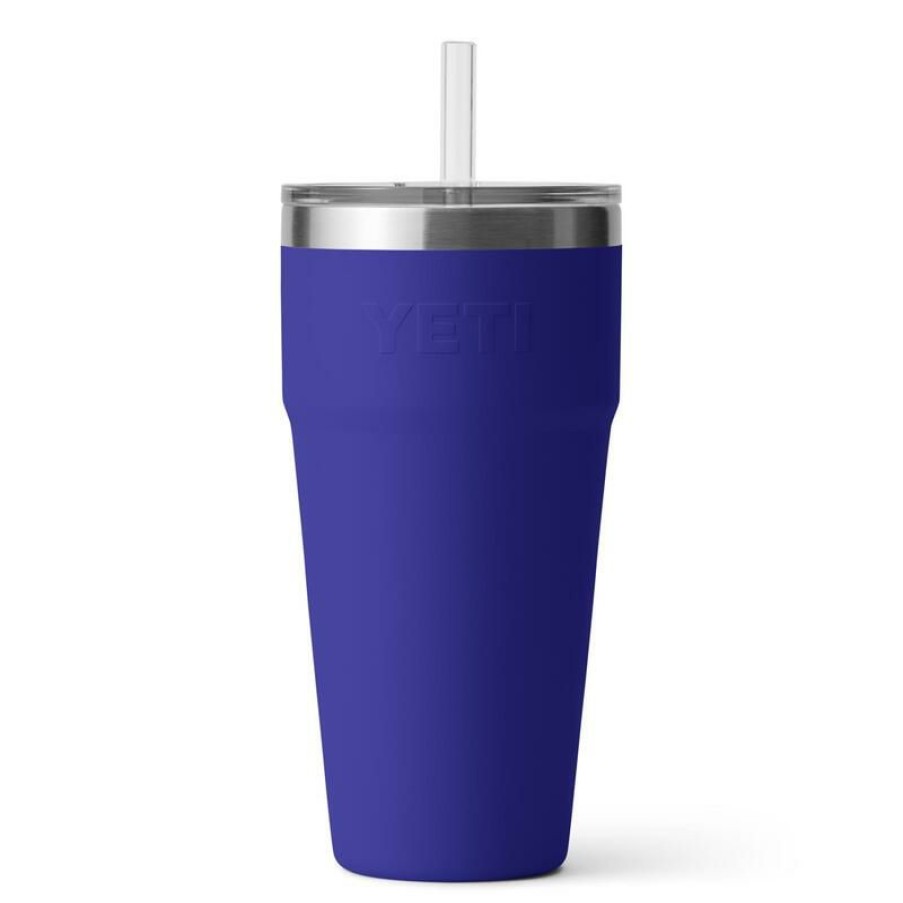 Home And Decor * | Outlet Yeti Rambler 26 Oz Offshore Blue Bpa Free Straw Cup