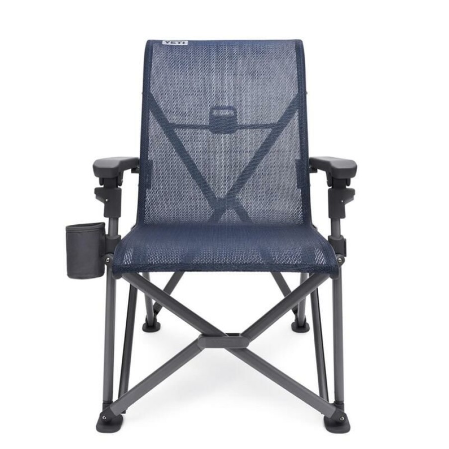 Outdoor Living * | Best Reviews Of Yeti Trailhead Brown/Black Polypropylene Frame Camping Chair Navy Blue