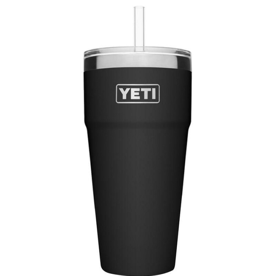 Home And Decor * | Best Deal Yeti Rambler 26 Oz Black Bpa Free Straw Cup