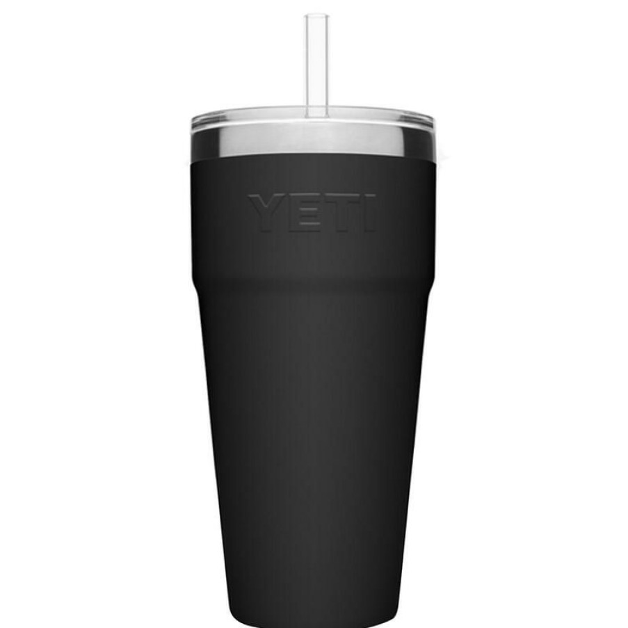 Home And Decor * | Best Deal Yeti Rambler 26 Oz Black Bpa Free Straw Cup