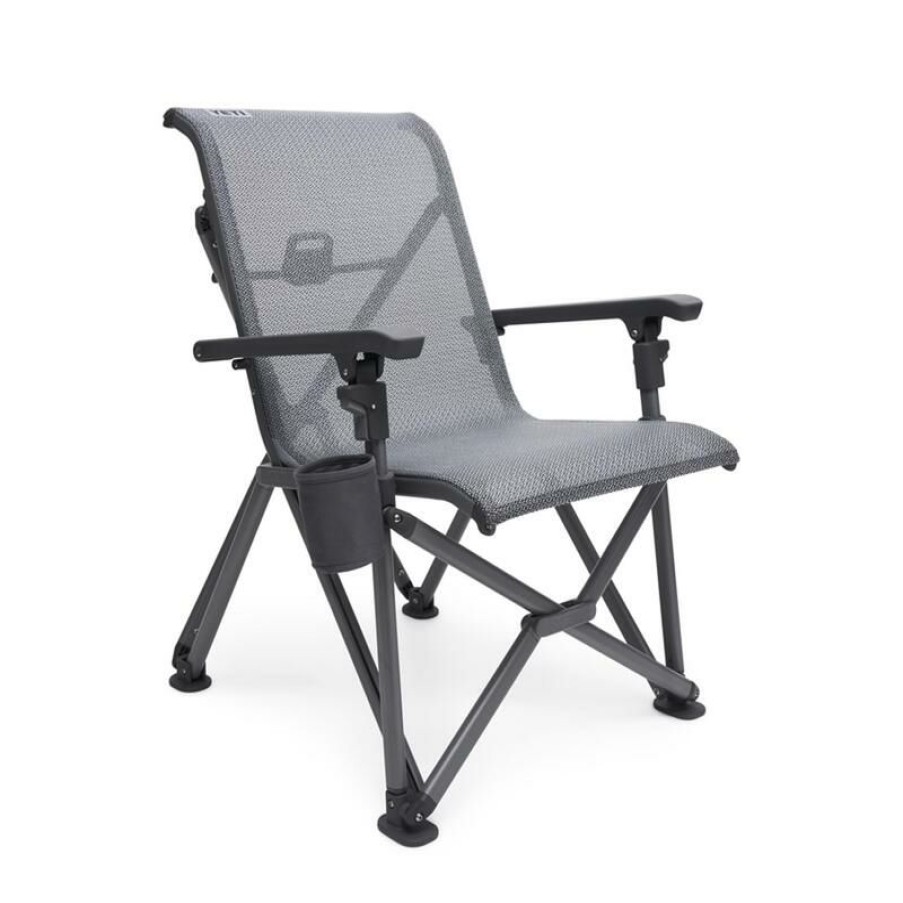 Outdoor Living * | Cheapest Yeti Trailhead Brown/Black Polypropylene Frame Camping Chair Charcoal